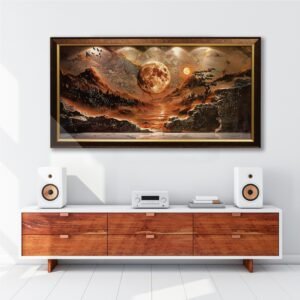 Resin Moonlight Landscape Wall Painting - Image 4