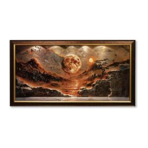 Resin Moonlight Landscape Wall Painting - Image 6