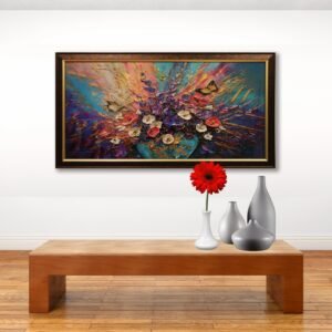 Textured Resin Flower Vase with Butterflies - Image 1